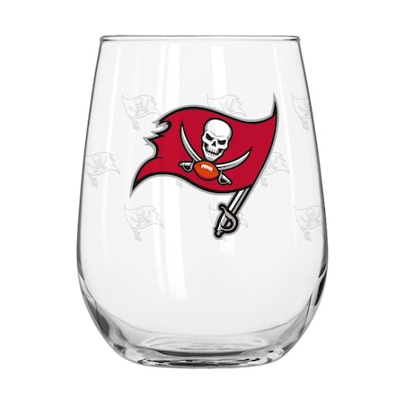 Logo Brands Tampa Bay Buccaneers 16oz Satin Etch Curved Beverage Glass 630-G16CB-10